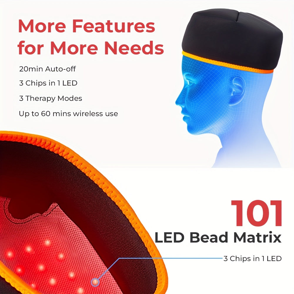 Red Light Therapy Cap Led Infrared Lamp Hair Growth Devices Relax Brain & Hair Loss Treatment