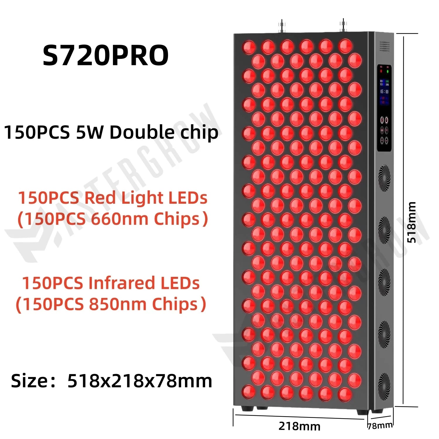 Double Chip Timing Led Red Light Therapy Panel Lamp for Face and Body