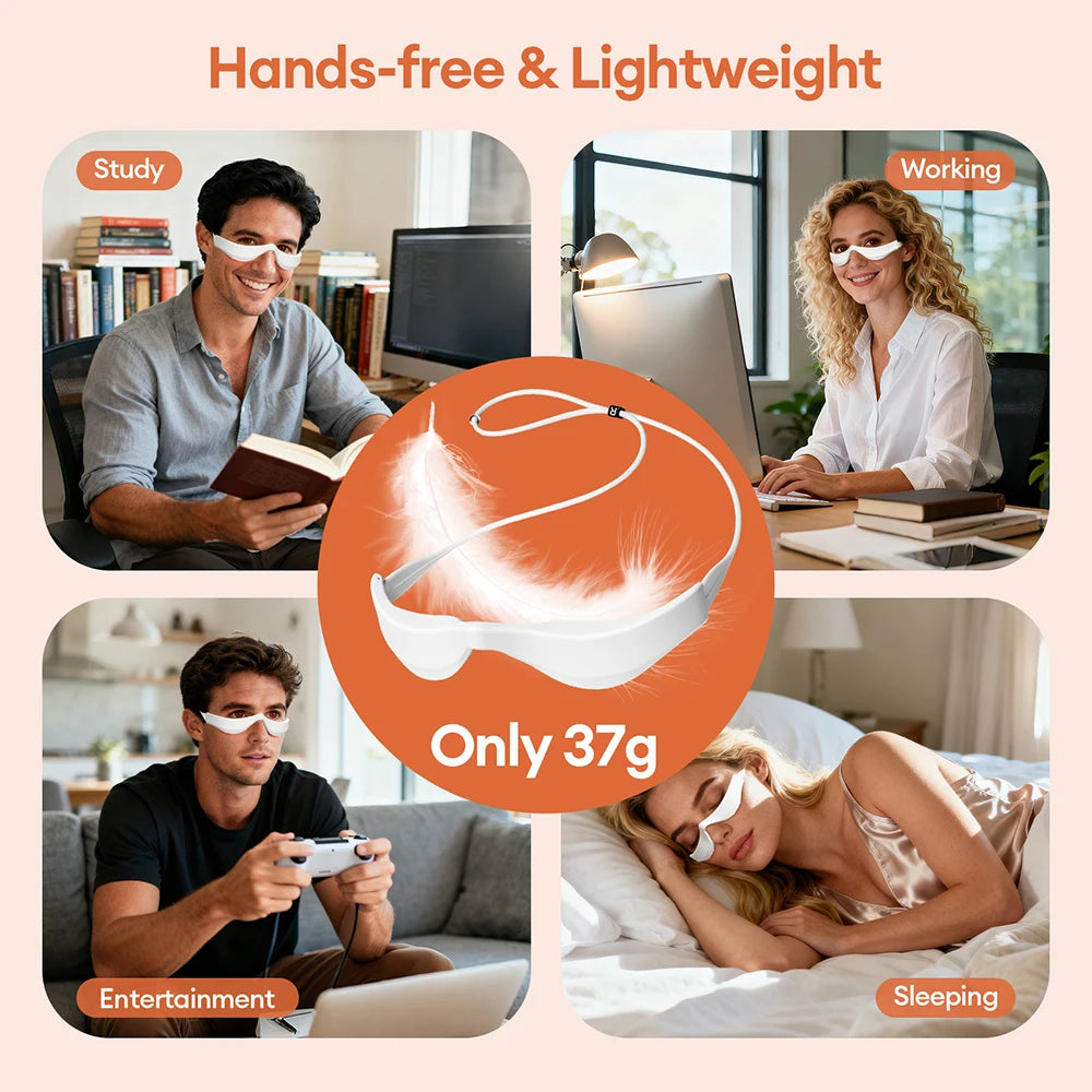 Electric 3D Eyes Massager EMS Eye Massage Glasses Red Light Eye Care