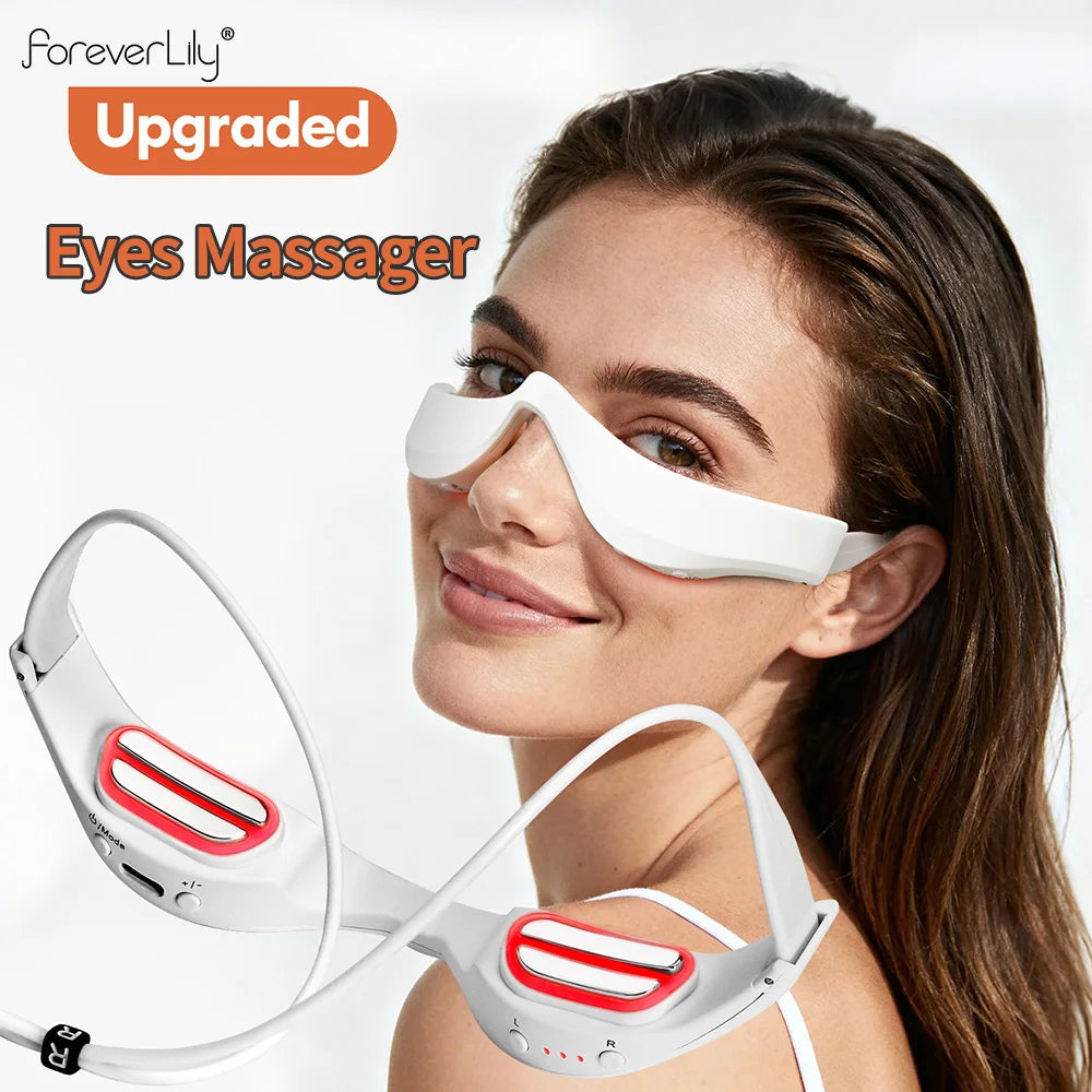 Electric 3D Eyes Massager EMS Eye Massage Glasses Red Light Eye Care