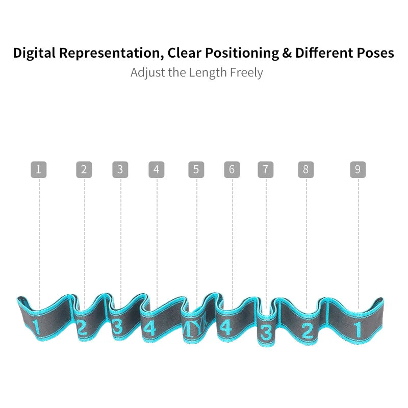 Elastic Yoga Stretching Strap with Loops, Stretch Strap for Ballet