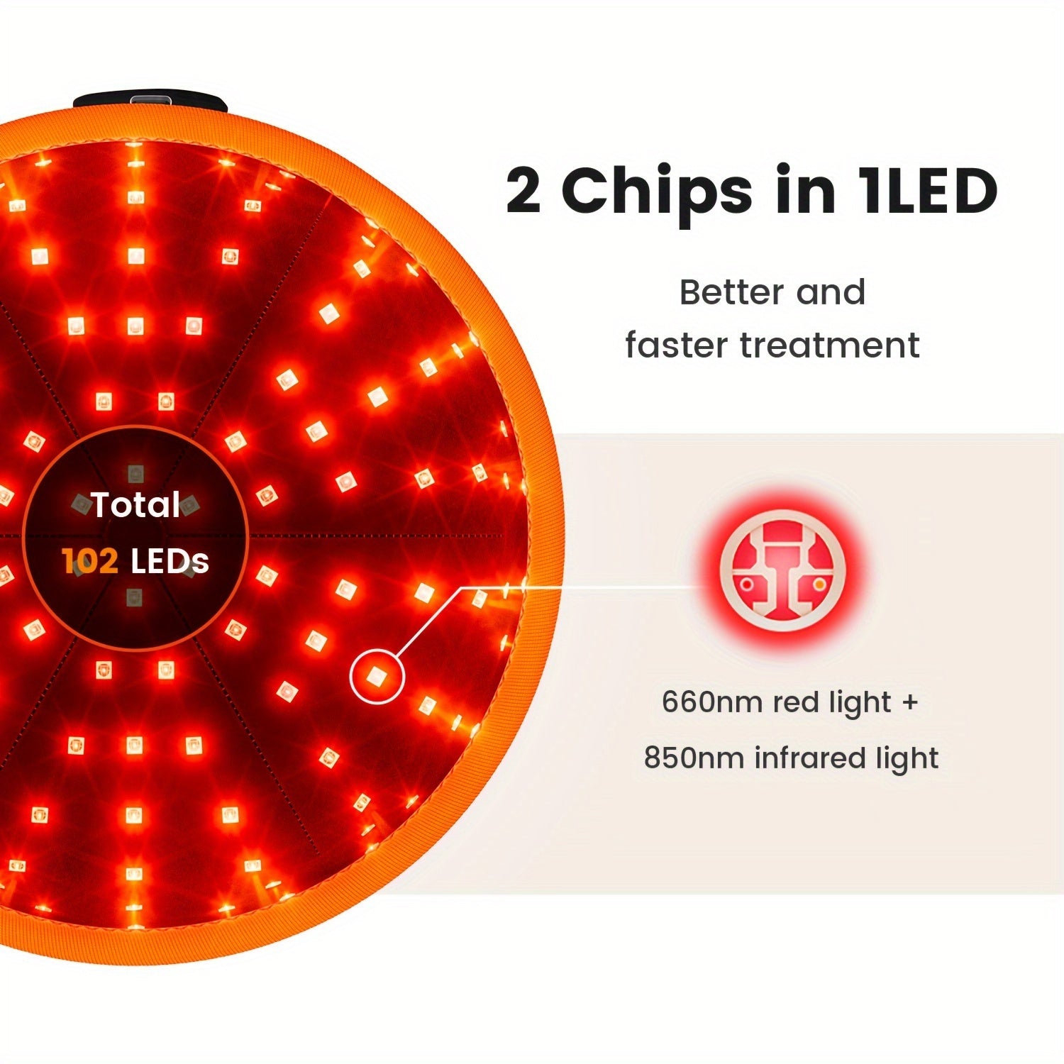 Red Light Therapy Cap Led Infrared Lamp Hair Growth Devices Relax Brain & Hair Loss Treatment